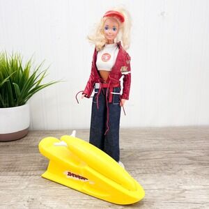 Mattel BAYWATCH Barbie Lifeguard Barbie Doll, 1994 with Jetski